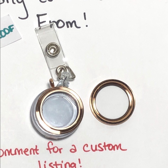 SS-7 Stainless Steel Waterproof Locket Reel Badge - Picture 2 of 10